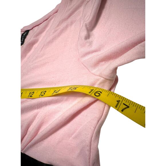 Vintage Cha Cha Vente Pink Surplice Wrap Top W/ Satin Empire Ribbon Size Medium - Picture 5 of 11